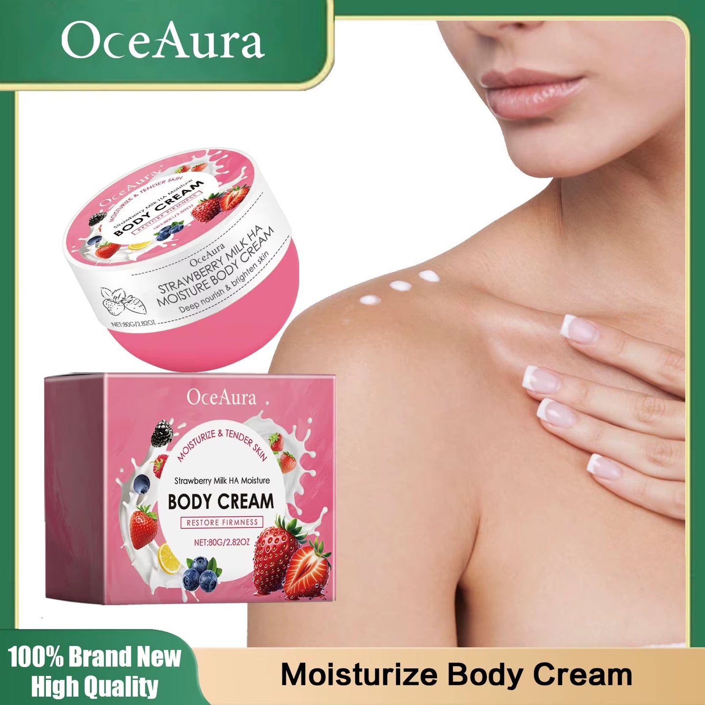 Strawberry Body Cream Tight Nourishing Moisturizing Smoothing Fragrance Repair Dry Dark Skin Hand Foot Care Body Beauty Lotion